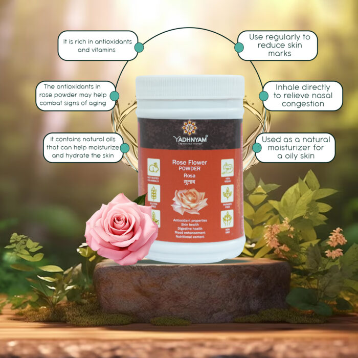 Rose flower powder